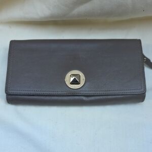 Kate Spade Dark Brown Wallet with Gold Accent